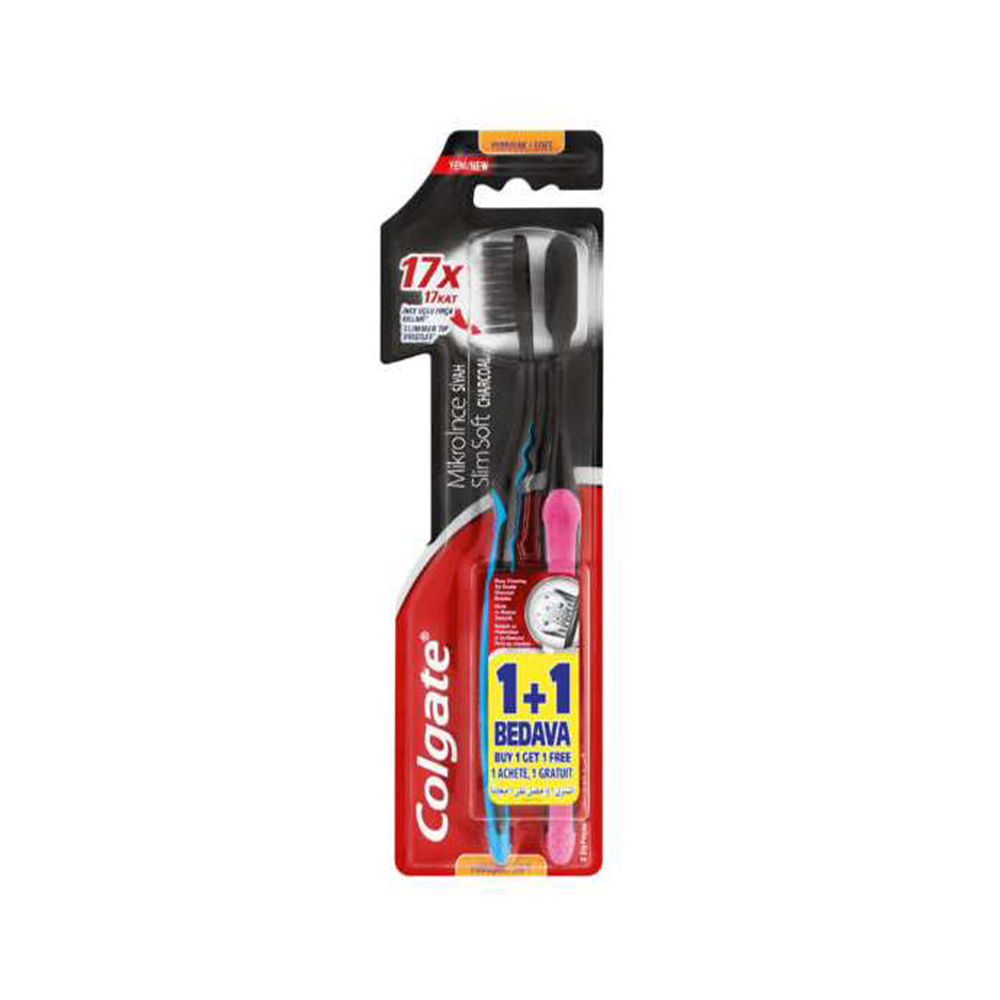 Colgate Slim Soft Charcoal Toothbrush 2Pack