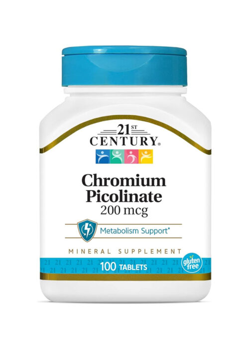 21st Century Chromium Picolinate- 200mcg 100 Tablets