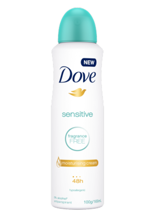 Dove Antiperspirant Deodorant Sensitive Fragrance Free – 250ml