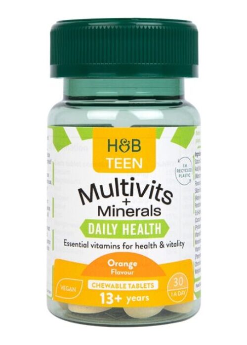 H&B Teen Multivits/Min 13+ 30 Chewable Tablets Orange