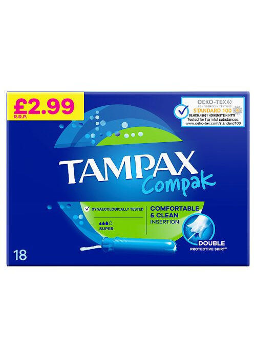 Tampax Compak Super Tampons 18 Pack