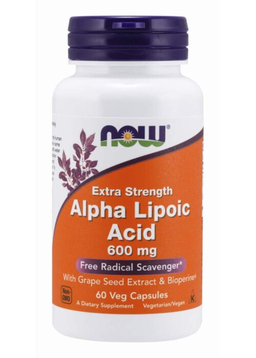 Now Alpha Lipoic Acid, Extra Strength 600 mg Veg Capsules