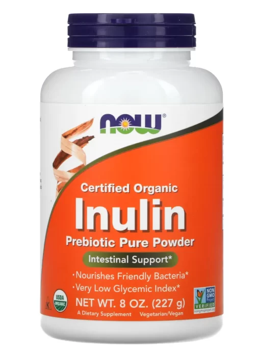 Now Inulin Prebiotic Pure Powder, Organic