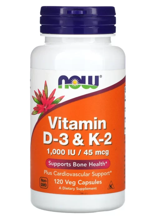 Now Vitamin D-3 & K-2 Veg Capsules