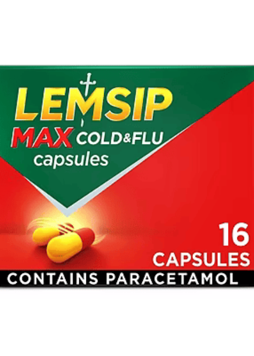 Lemsip Max Cold & Flu Capsules – Paracetamol 16 Capsules