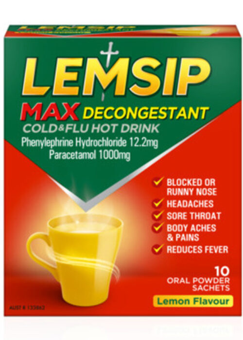 Lemsip Max Cold & Flu Hot Lemon Sachets 10S