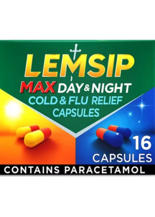 Lemsip Max Day & Night Cold & Flu Relief Capsules – 16 Capsules