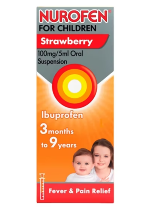 Nurofen for Children 3mths – 9yrs Ibuprofen – Strawberry 100ml