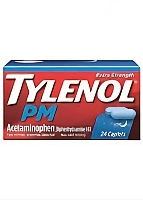 Tylenol PM Extra Strength Pain Reliever Sleep Aid Caplets 500 mg Acetaminophen 24 caplets